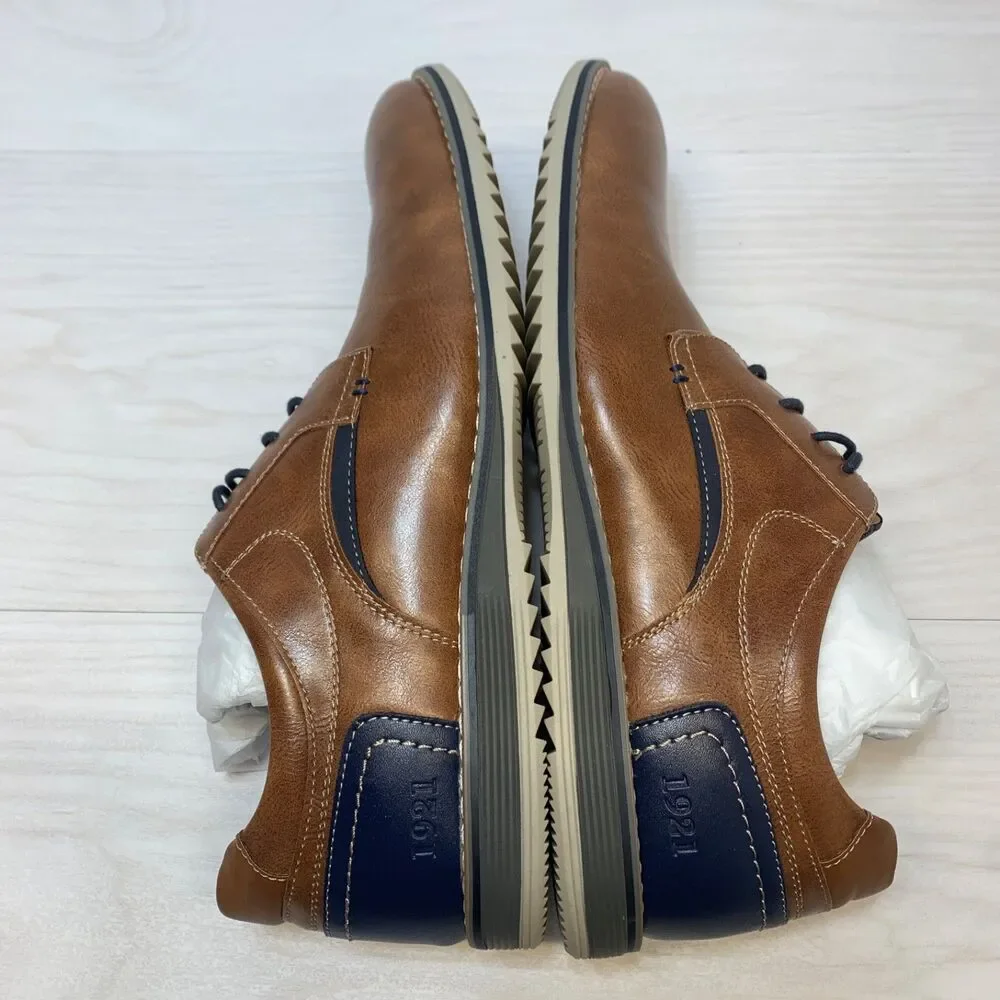 Freeman Morgan Memory Foam Men's Oxford Dress Shoes F118002 Brown Blue Size 11 M